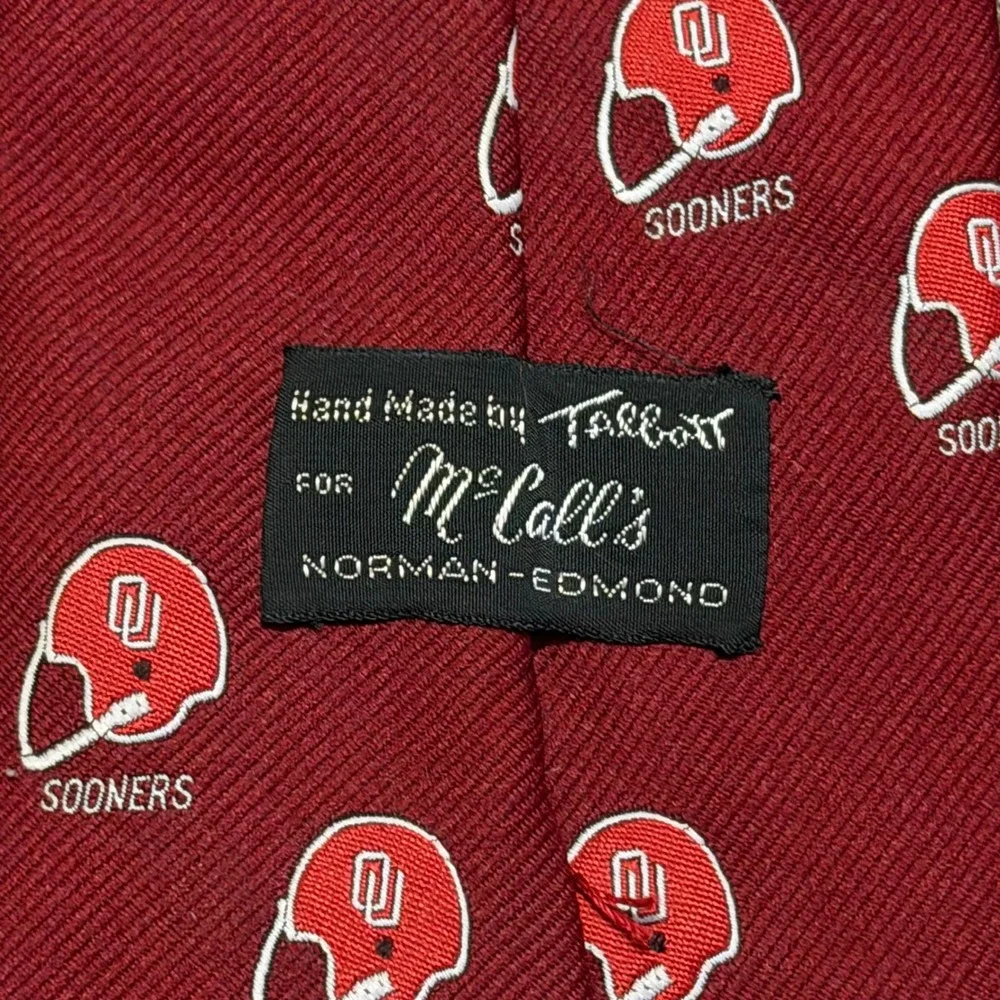 VTG Robert Talbott Oklahoma‎ Sooners NCAA Silk Blend Crimson Mens Tie 4